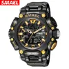 SMAEL 8053 Men Electronic Watch Sport Cool Black Digital Analog Display Silicone Strap Military Wristwatches for Male Clock 1