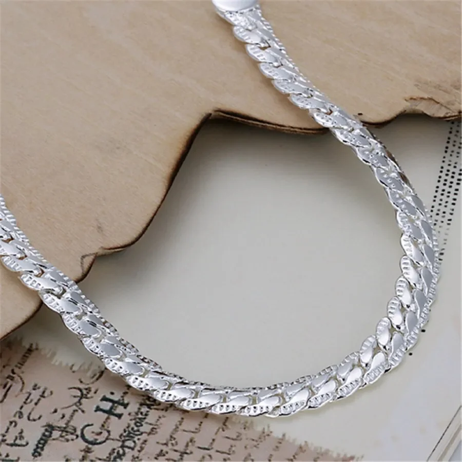 Bracelets plaqués argent 925 personnalisés pour hommes et femmes, bijoux fantaisie, cadeaux de Noël, salle JOGold 925, 5mm