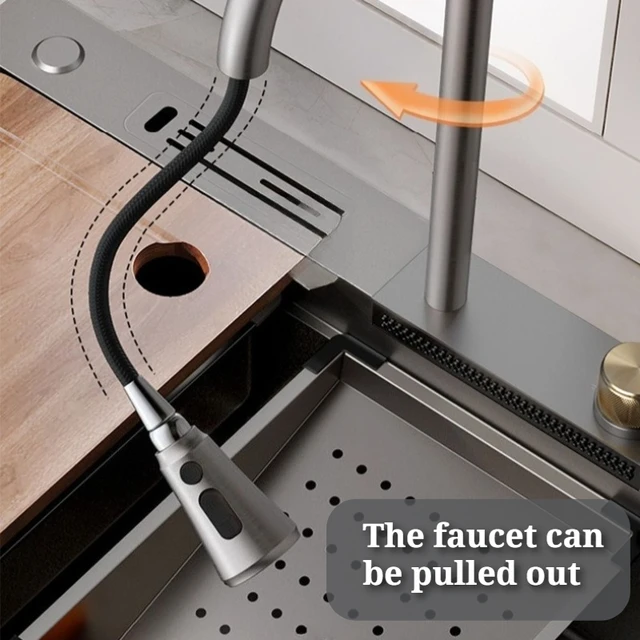 อ่างล้างหน้าแบบติดตั้งใต้เคาน์เตอร์ สแตนเลส ขนาดใหญ่ ทรงสี่เหลี่ยมผืนผ้า อ่างล้างหน้าสำหรับใช้ในบ้าน อุปกรณ์ห้องน้ำแบบเรียบง่าย 6