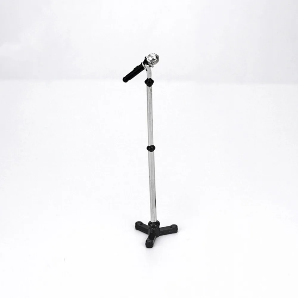 Micro Landscape Microphone Stand Alloy Furniture Mini Microphone Model Vintage 1:12 Scale 1:12 Dollhouse Accessories