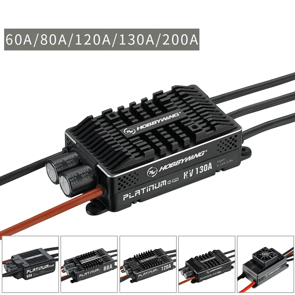 Hobbywing Platinum Pro 25A 40A 60A 80A 120A V4 Esc Regolatore Di Velocità Elettronico Senza Spazzole 3-6S Lipo Ecc Per Elicottero 450-480