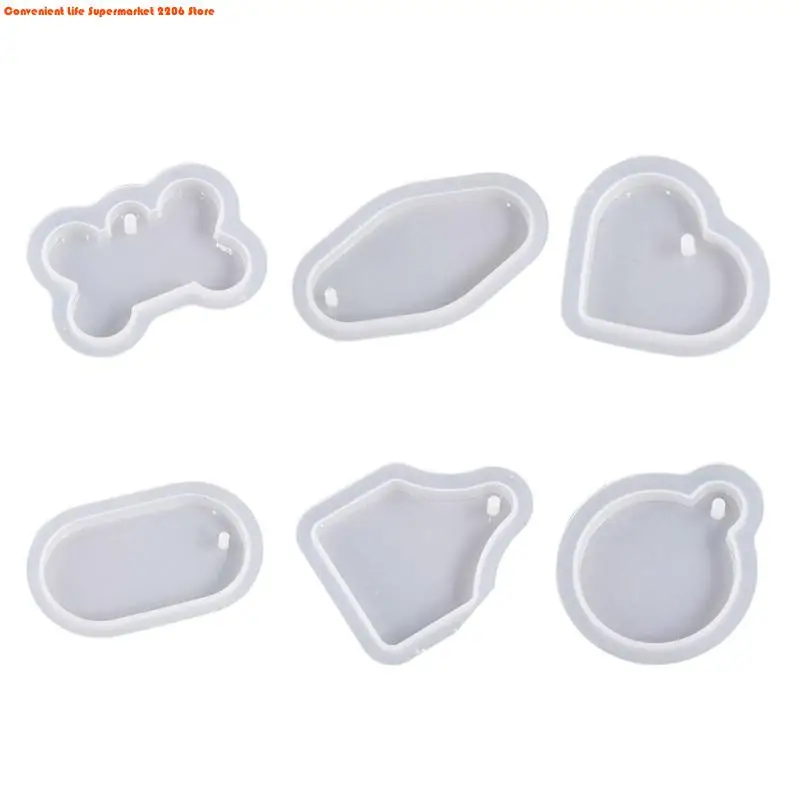 Fan-shaped Round Heart Oval Bone Tag Silicone Epoxy Mold Resin Casting Necklace Pendant Mold Suitable for Home Decor