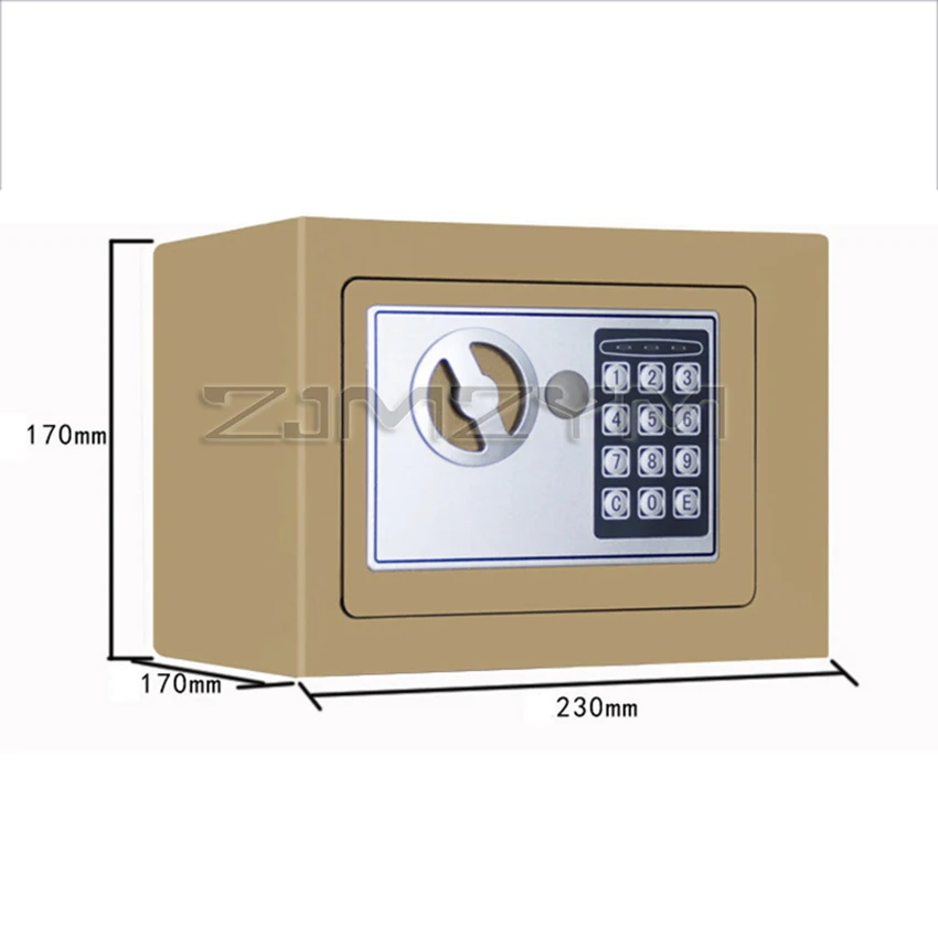 Digital Safe Box Small Household Mini Steel Safes Money Bank Safety Security Box Keep Cash Jewelry Or Document With Key images - 6