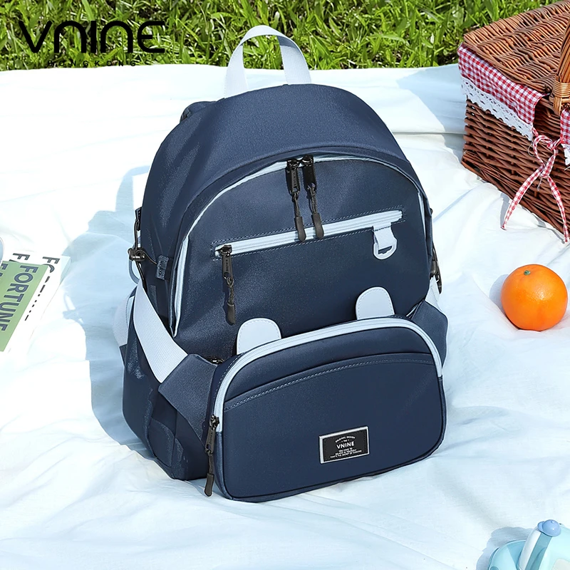VNINE backpack for women, simple and casual college students, backpack for elementary school students, large capacity backpack