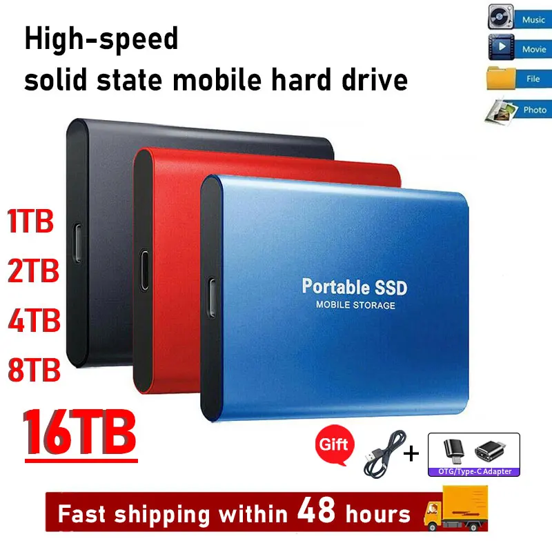 16TB SSD High Speed Mobile Solid State Drive Hard Drive For Lap Storage ...