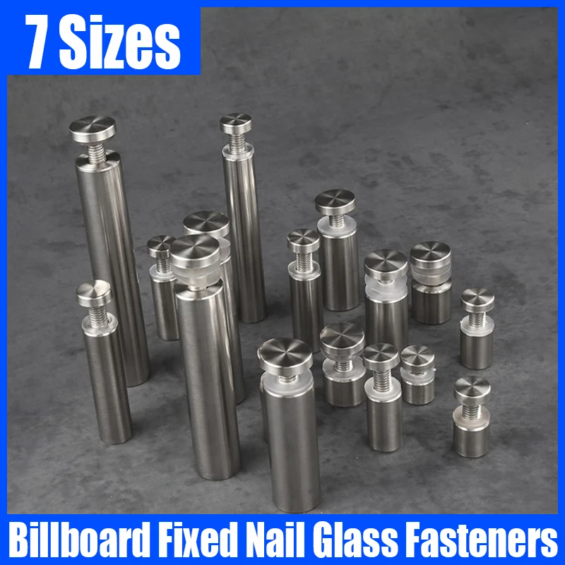 

4PC Stainless Steel Advertising Board Fixed Nail Glass Fasteners Billboard Fixing Screw Glass Advertisement Standoffs Pin Nail