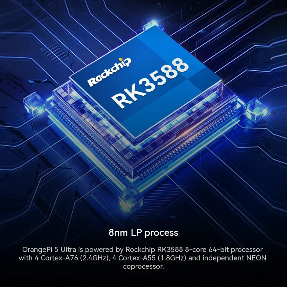 Orange Pi 5 ��Ʈ�� 16GB LPDDR5 �� RK3588 ��Ĩ �̱� ����, OPi5 ��Ʈ�� �������� 6E + BT5.3, M.2 HDMI ��Ʈ ����