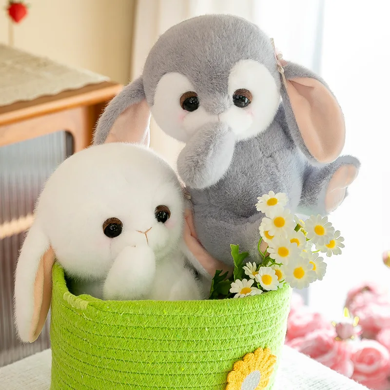 

Мягкие набивные животные, кролик, 22 см, домашний декор, милый кролик, плюшевая игрушка, набивные пушистые животные, реальная жизнь, искусственные подарки