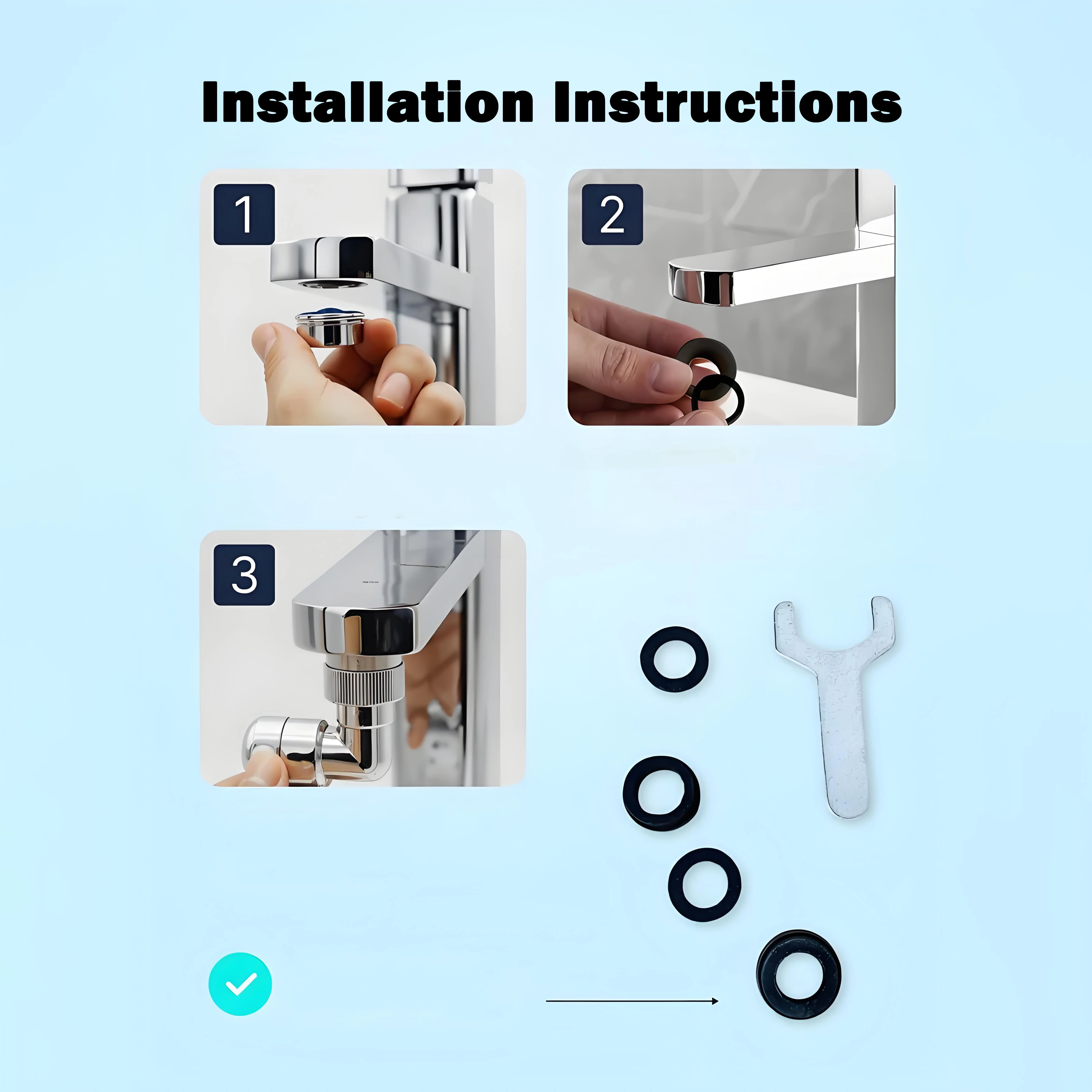 Universal 1080° Swivel Kitchen Faucet Extender with Dual Spray Modes Flexible Arm and Aerator Nozzle for Easy Sink Cleaning 5
