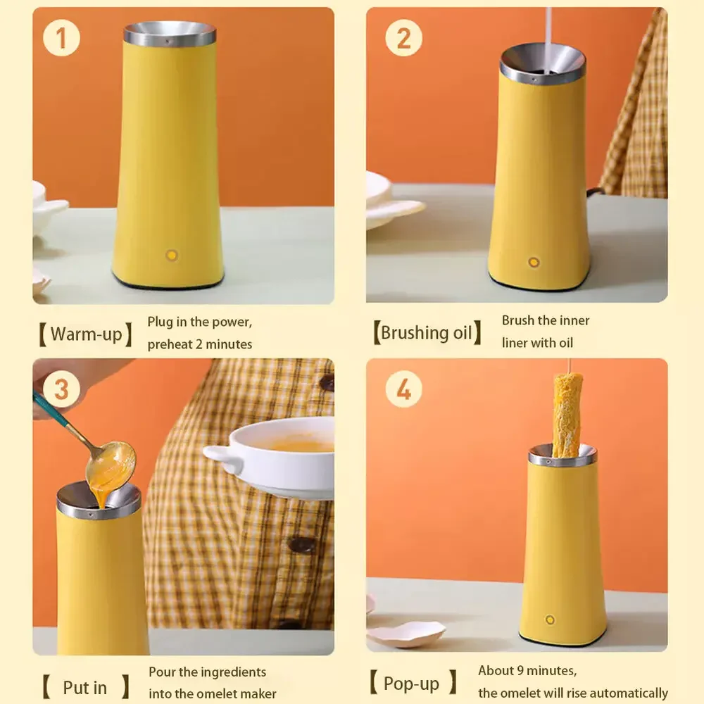 Electric Egg Cooker Automatic Multifunctional Mini Egg Roll Maker Omelette Breakfast EU Plug