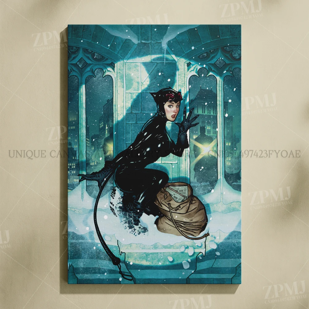 Batwoman and Catwoman Canvas Art - HD Printed Kawaii Wall Decor Poster