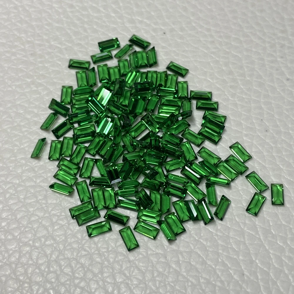 Meisidian 5A Quality 2x4mm Baguette Cut Lab Grown Emerald Stone For Ring Making