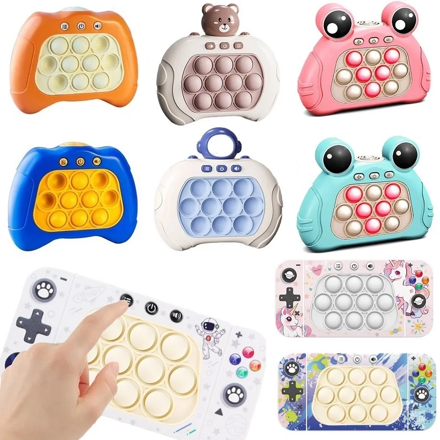 

Electronic Pop Light Fidget Toy Quick Push Game Poppuck Kids Adult Anti-stress Toys Decompress Popete Pro Figet Push Bubble Gift