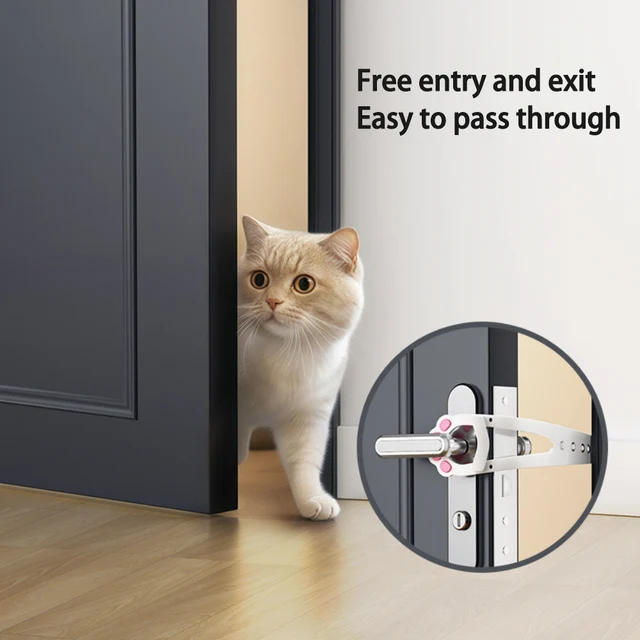1pc Mini Plastic Cat Door Latch Holder Flexible Puppy Pet Lock Retainer Safe Flap Gate Stopper for Dog Cat Supplies Black/White 5