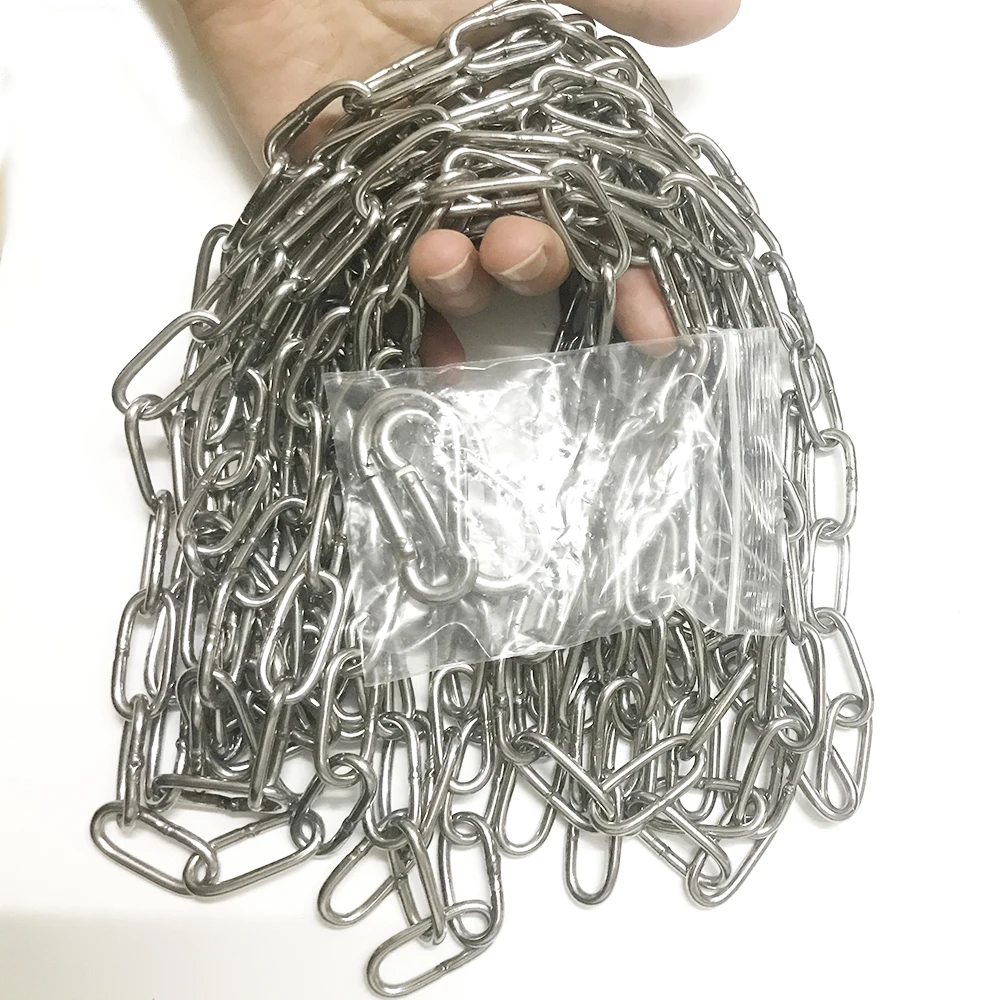 

2mm 304 Stainless Steel Chain 100m Pet Dog Iron Buckle Traction Tag Chandelier Clothes Drying Iron Chain Pet Dog Choker DHL