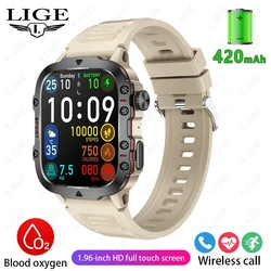Rugged Military-Grade Smart Watch - Outdoor Waterproof Bluetooth Call Smartwatch (Khaki)