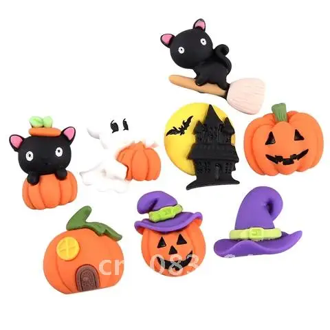 

20-100Pcs Cute Kids Hairpin Brooch Toys Accessories Cartoon Resin Halloween Series Christmas Decor Scrapbook Patches DIY Craft