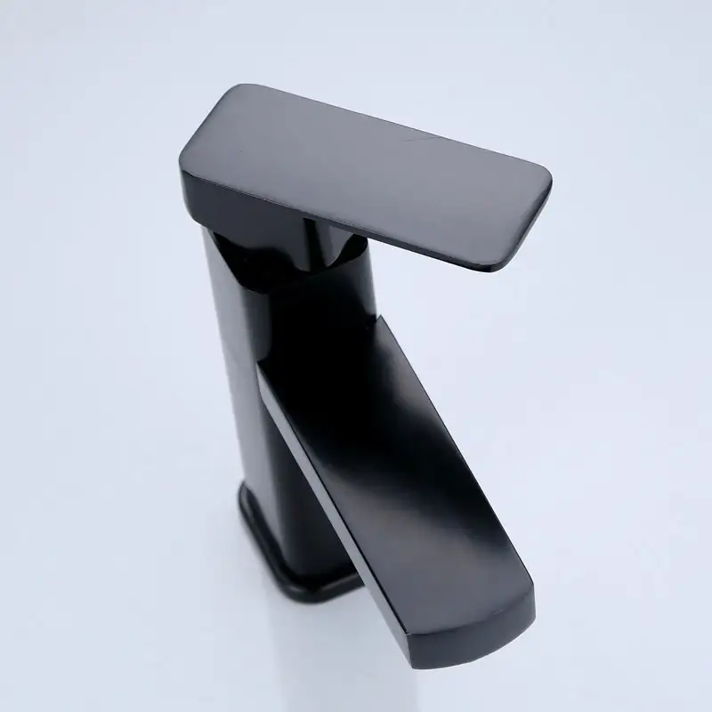 Black/Chrome Bathroom Faucets Hot and Cold Mixer Faucets Vanity Bathroom Kitchen Deck Mounted Bathroom Sink Faucets - Image 2