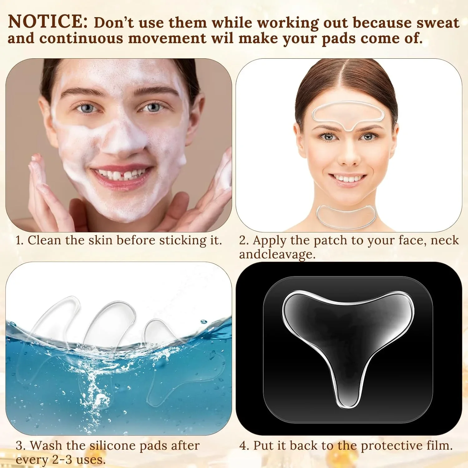 Silicone Anti Wrinkle Patches For Chest Lift Tapes Pads Necklift checklift Reusable Chest Skin Wrinkle Remover Pad Sticker