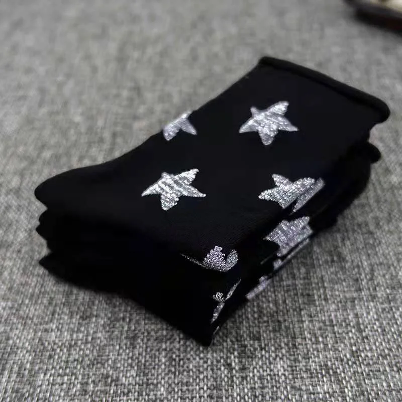 

Korean Style Socks Women's Pure Cotton Autumn and Winter Warmth Silver Ins Stars Fashion Trend Shopping Sports Leisure 5 Pairs