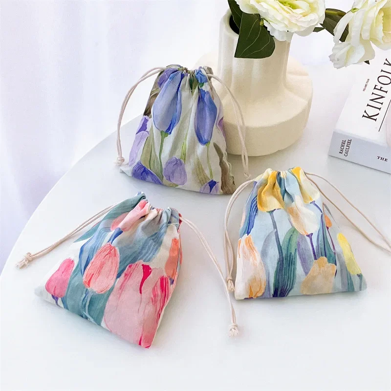 Printed Cotton Drawstring Bag