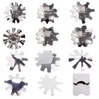1Pc French Smile Cut V Line Almond Shape Tips Staniless Steel Edge Trimmer Manicure Stencil Tool French Tip Cutters Plate Model 1