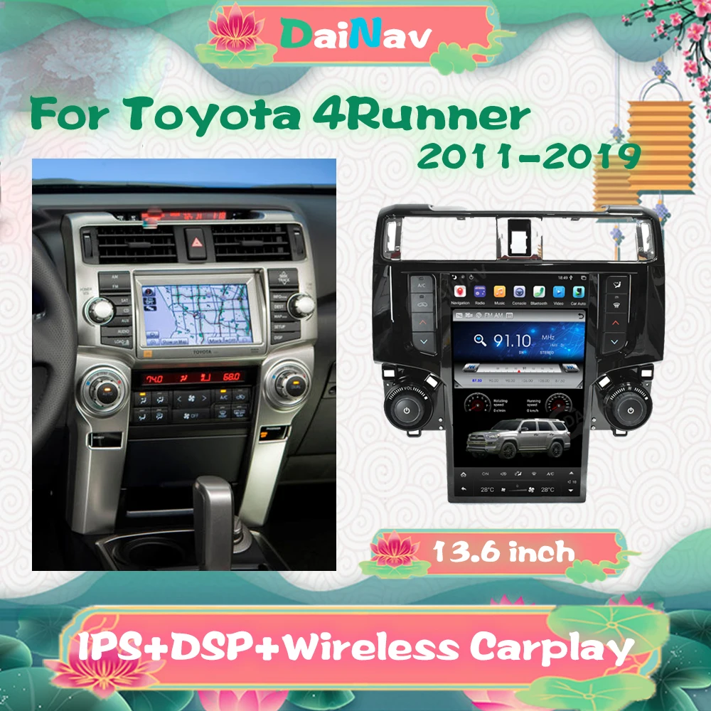

13.6 inch Tesla Style Car Multimedia Player For Toyota 4Runner 2011-2019 car stereo Android radio audio GPS Navigation Head Uni