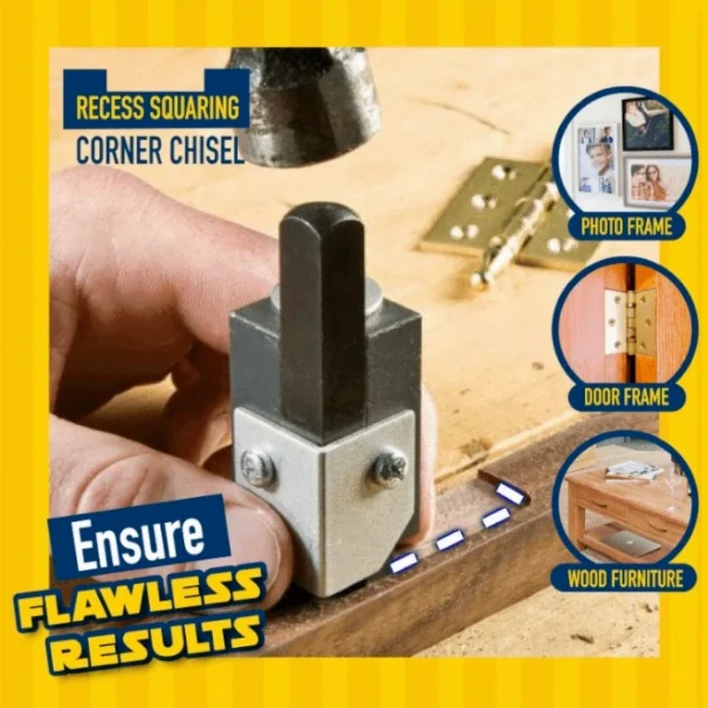 Woodworking Square Right Angle Punch Chisel Wood Carving Corner Chisel Hinge Woodworking Tools