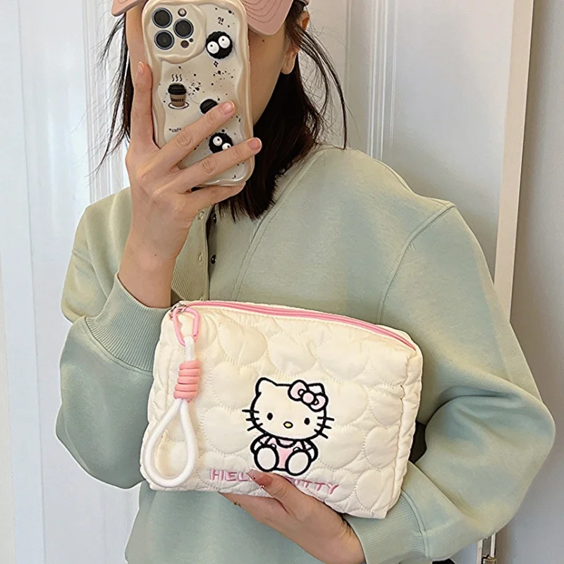 

Sanrio мультфильм Hellokittys Kuromi Мягкая Милая моя мелодия аниме Kawaii Высокая красота большой емкости для девочек ручной Макияж сумка для хранения