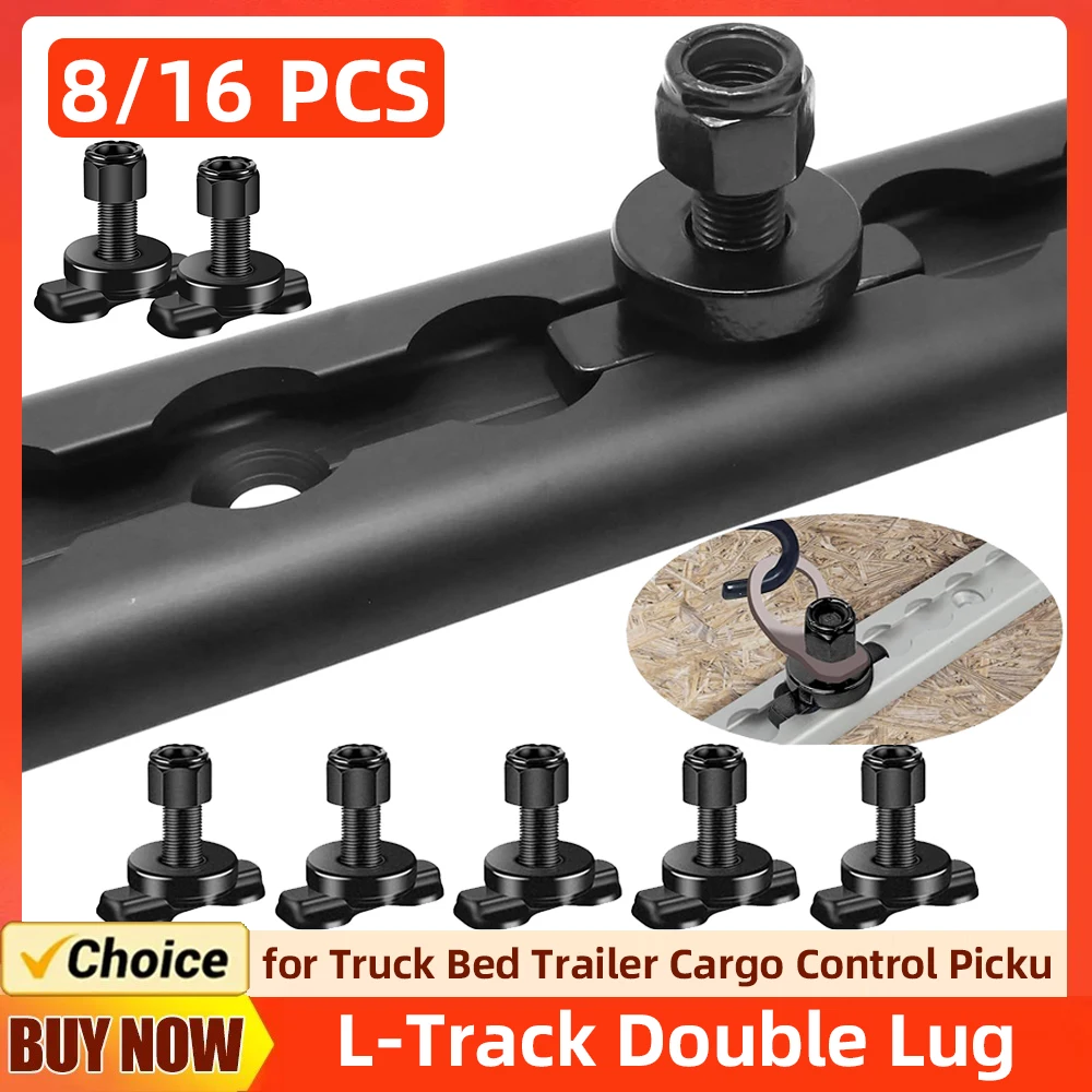 Tie Down System 8/16PCS Threaded Stud Fitting Bearing 6000 LBS Heavy-Duty Bolt Down Anchor Points L Track Threaded Stud for Truck Bed Pickup ATV