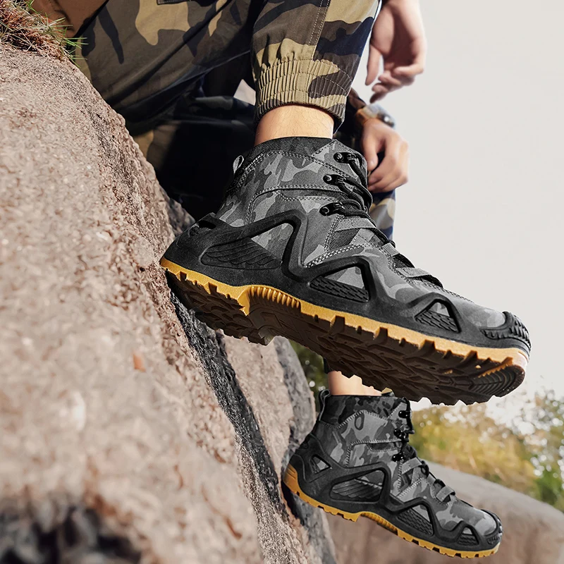 Outdoor Herren Wanderschuhe Turnschuhe Männer Jagd Trekking Camping Bergsteigen Winter Arbeitsstiefel Leichte Atmungsaktive Kletterschuhe – Detail 13