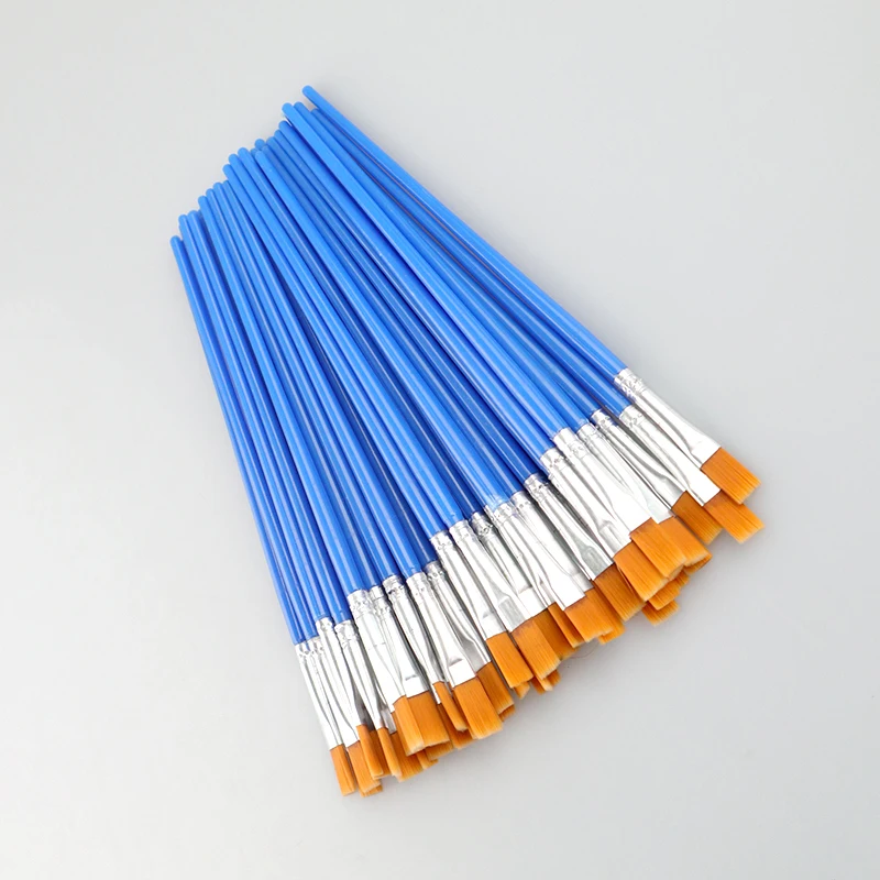 50 PCS Flat Paint Brushes Small Brush Volume For Painting Detail Essential  Props For Painting Art