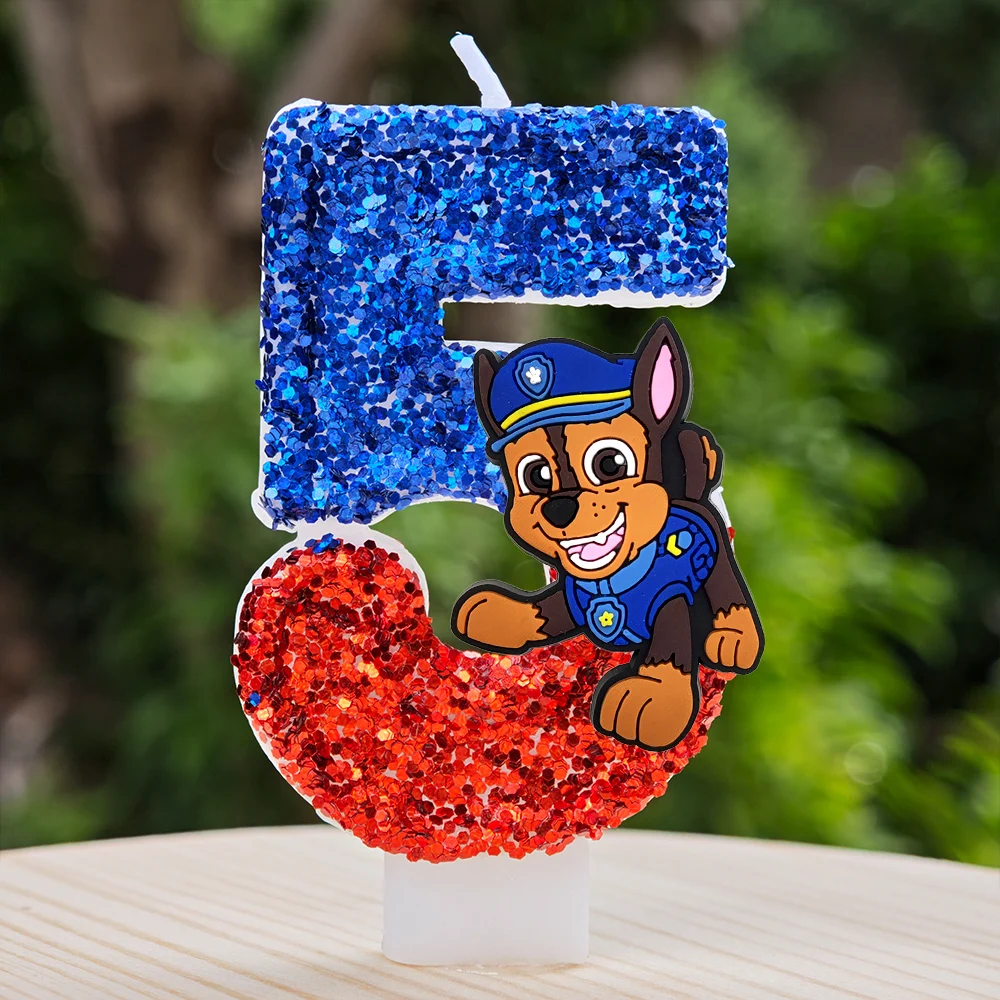 Anime Paw Patrol Kerze Nummer 0-9 Geburtstagstorten-Dekoration Geburtstagsparty Tortendekoration Baby-Shower-Dekoration Geschenk – Detail 7