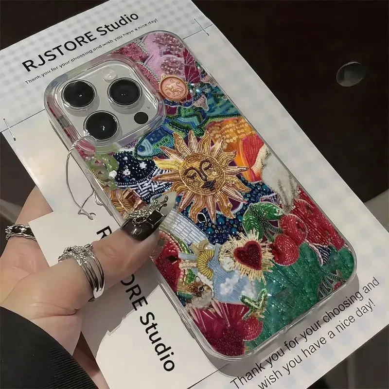 Silver Plated Clear Cover Planet Fruit Phone Case