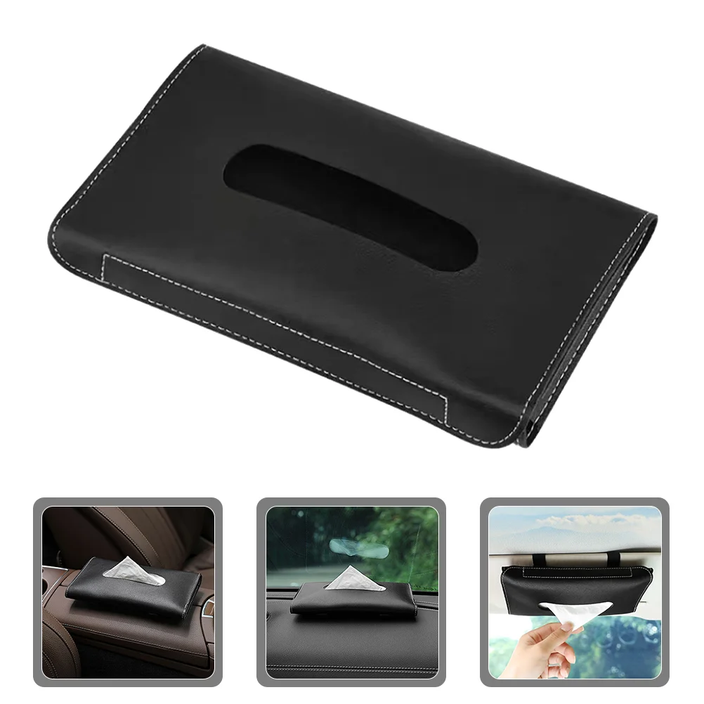 

Car Tissue Dispenser Holder for Sun Visor Accessories Shade Hanging Pu Backseat