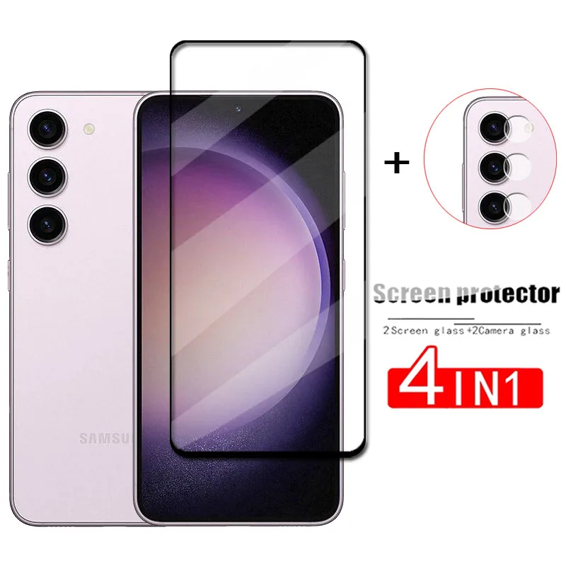 4IN1 Cover Glass for Samsung Galaxy S23 Tempered Glass Samsung Galaxy S23 S23+ Screen Protector Lens Film For Samsung Galaxy S23