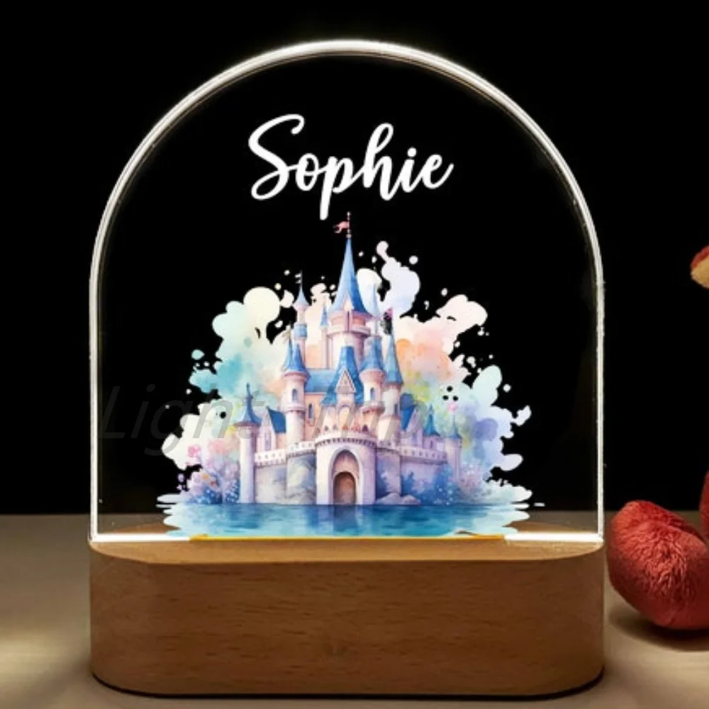 Personalized Children Fairy Lamp Custom Castle 3D Night Light For Kids Tinkebell Bedroom Home Decoration Birthday Christmas Gift