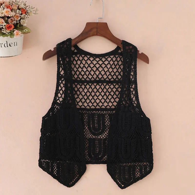 

Женские жилеты, трикотажная одежда, новинка, открытые, укороченные, корейский стиль, для колледжа, Ins, летняя, тонкая, уличная, универсальная, Ретро стиль, хипстер, мягкая