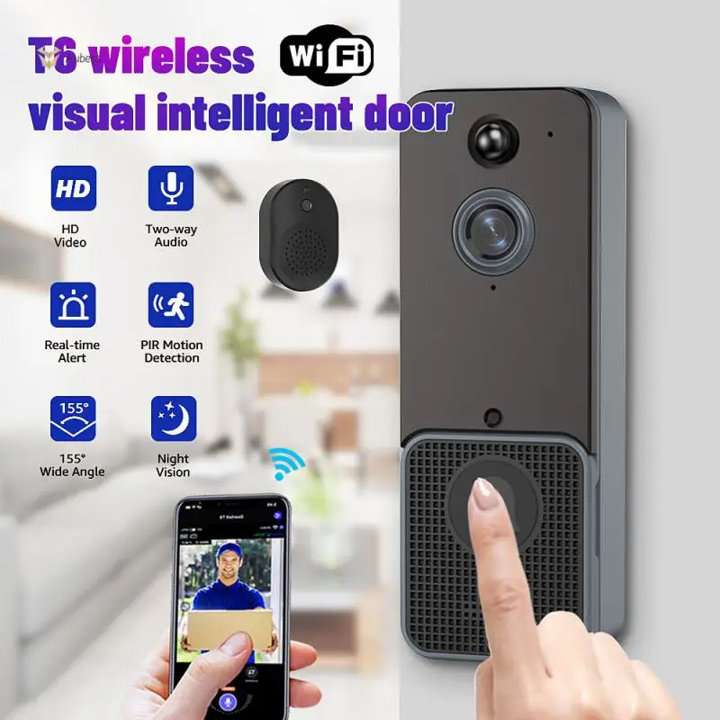 

Умный дверной звонок, 720p, Wi-Fi, камера безопасности для дома, ночное видение, электронный дверной звонок для умного дома, беспроводной дверной звонок, водонепроницаемый