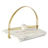 Modern Luxury Metal Tissue Holder, Dining Table Center Napkin Holder, Hotel Clubhouse, Imitation Marble Paperweight Decoration 6