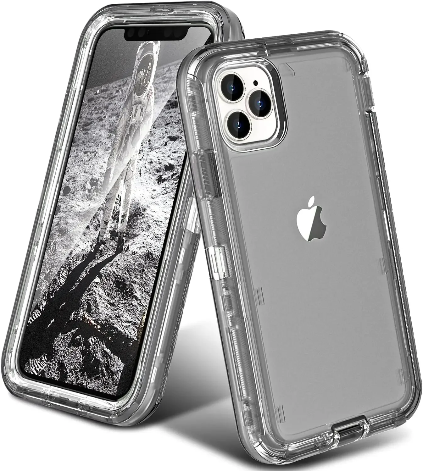 Triple-Protection Heavy Duty Shockproof Armor Case - Rugged Military Grade Anti-Drop Clear Cover