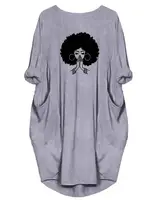 Plus Size Women Short Sleeve O-Neck Loose Casual Dresses - Image 5