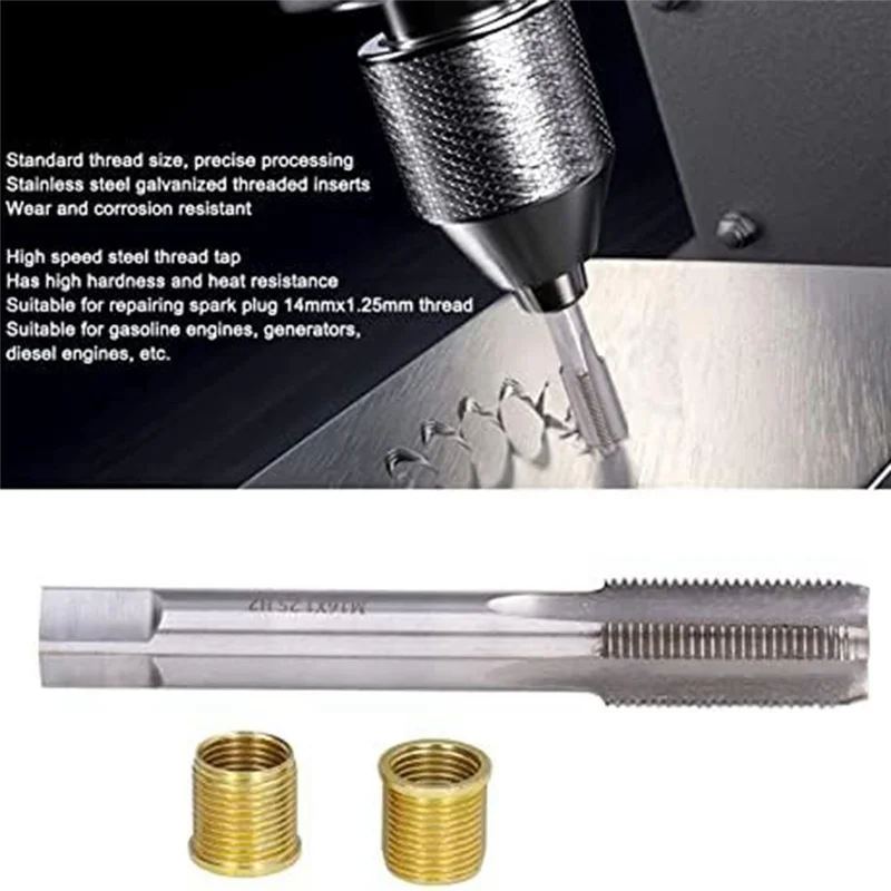 High Speed Steel Spark Plug Thread Repair Kit