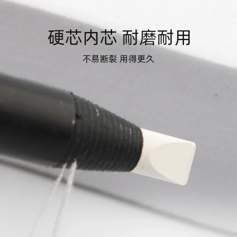 6PCS Haozhuang 흰색 눈썹 연필 패턴 자수 위치 프레임 섬세한 방수 비 변색 아이 라이너 메이크업 펜