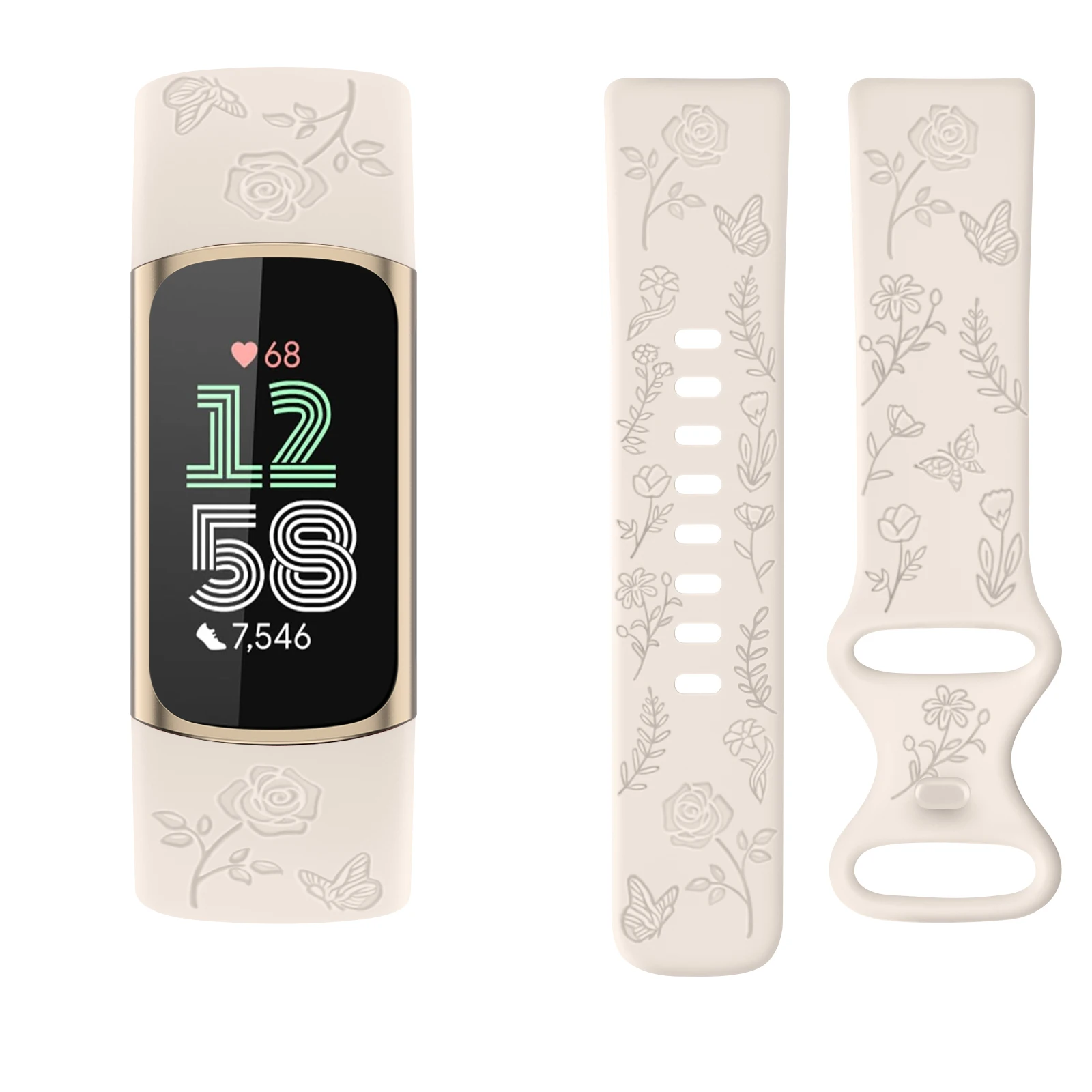 Silicone Floral Watch Band Replacement