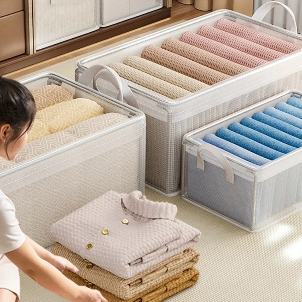 1-5PCS Clothes Storage Bag Household Wardrobe Transparent Folding