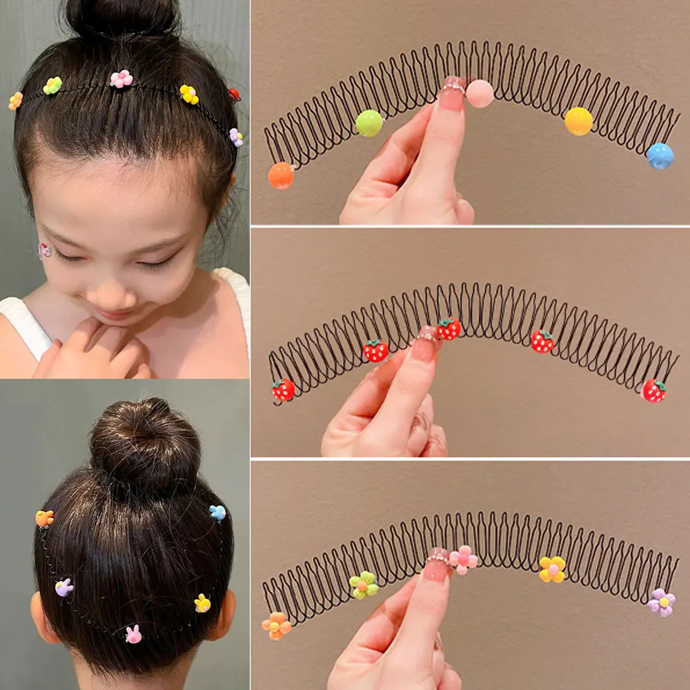Stretchable Invisible Hair Clips, Girl U Shape Finishing Fixer Comb Headbands 4