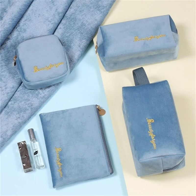 4pcs Multifunctional Warm Winter Makeup Bag for Women Storage Cosmetic Bags Large Capacity Travel Toiletry