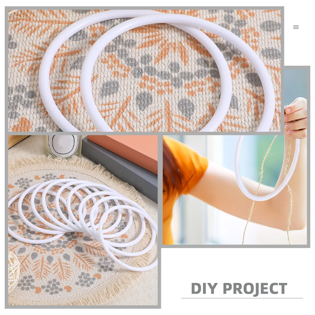 Dream catcher wall decoration 30 Pcs Dream Catcher Accessories House Decorations For Home Plastic Cross Stitch Hoop 10cm Window Rings Floral DIY Craft