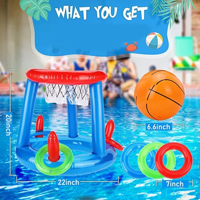 Pool Basketball Hoop Iatable Pool Basketball Goal Game Swimming Pool Toys Water Basketball Game Pool For Children And Adults 2